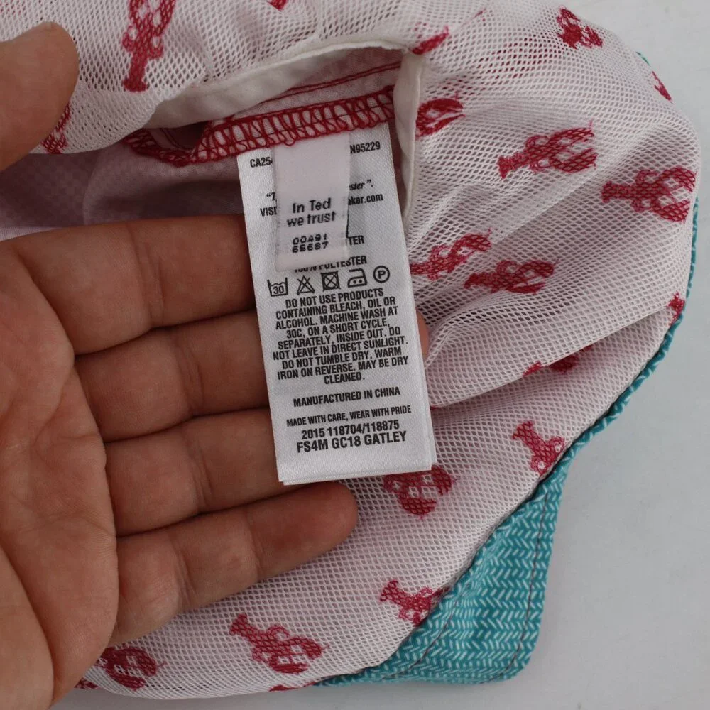 NWT TED BAKER Gatley Swim Trunks Mens 5 pink mesh Lined Lobster Geo Print shorts